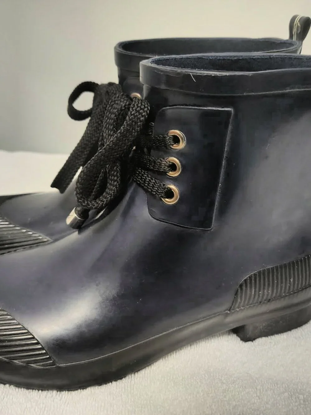 Nautica Navy Lace-Up Rain Boots Women's Size 7 Waterproof